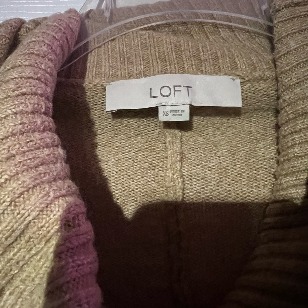 Loft cowl neck poncho sweater